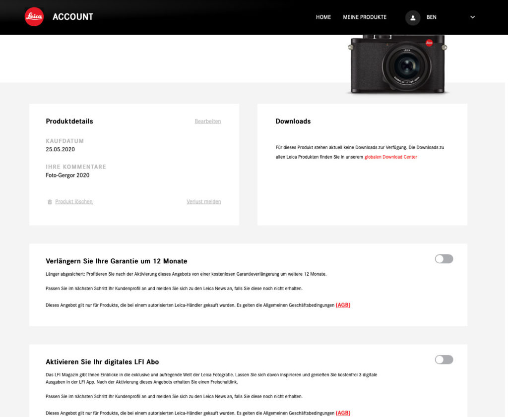 Kostenlose Leica Garantieverlängerung